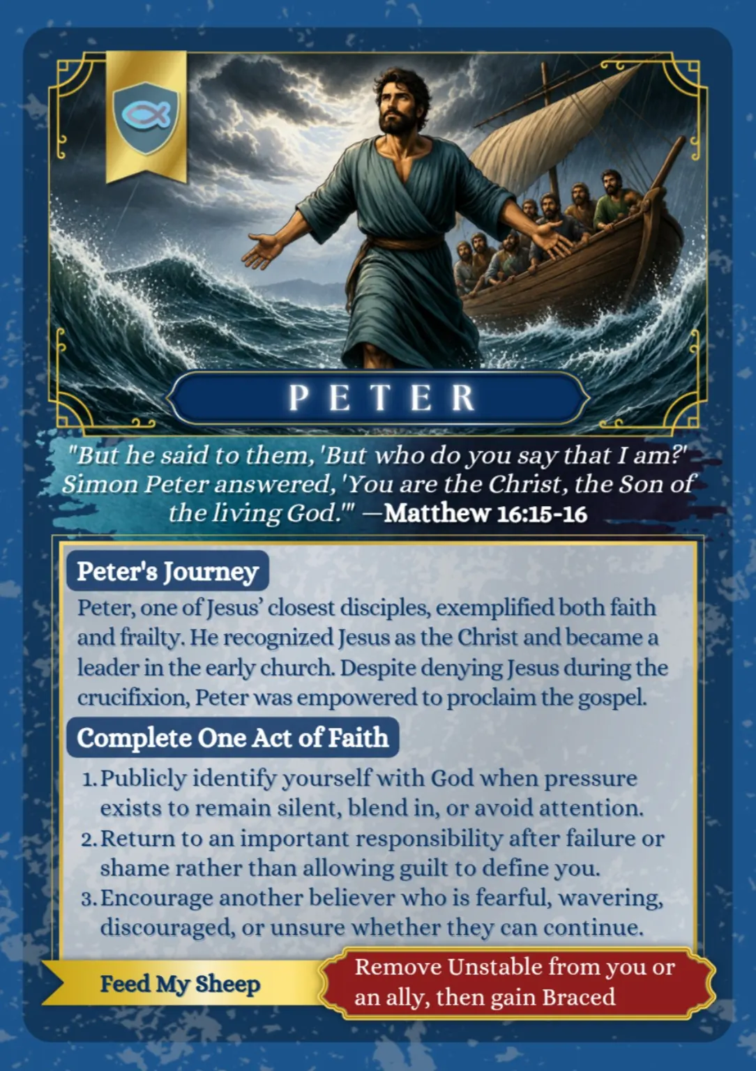 Peter Hall of Faith full hero card